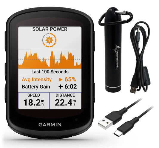 Garmin Edge 840 Solar GPS Cycling Computer, Touchscreen, Button Controls, Advanced Navigation with E-Bank Bundle