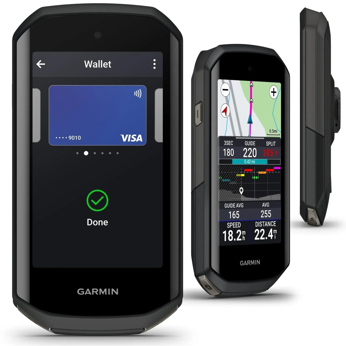 Garmin Edge 1050 Premium Cycling Computer, Vivid Color Touchscreen Display, Built-in Speaker, Advanced Training with Garmin Speed and Cadence Sensors and Power Bank Bundle
