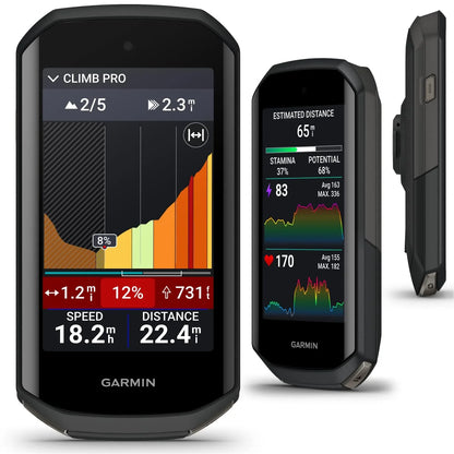 Garmin Edge 1050 Premium Cycling Computer, Vivid Color Touchscreen Display, Built-in Speaker, Advanced Training with Garmin Speed and Cadence Sensors and Power Bank Bundle