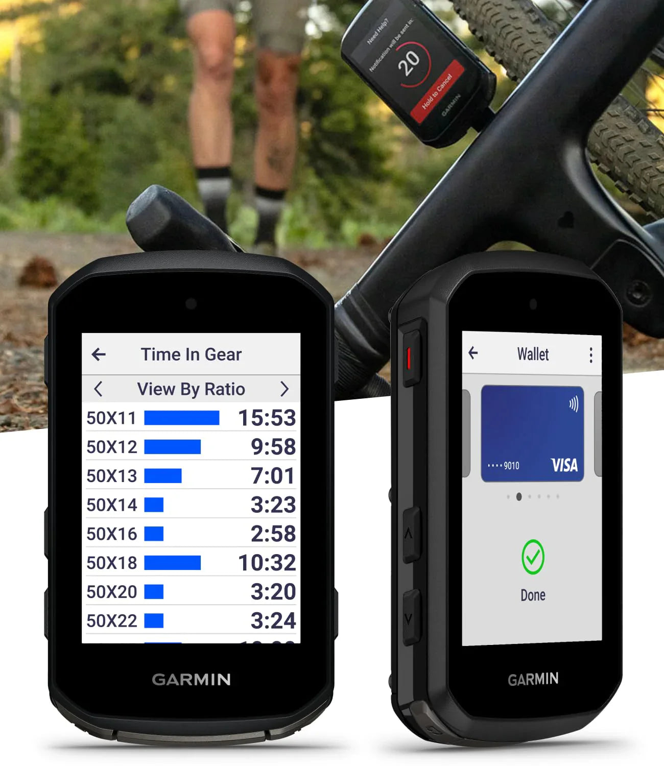 Garmin Edge 850 Compact GPS Cycling Computer, 2.7" Color Touchscreen Display, Bike-Specific Mapping, Advanced Training & Performance Insights + Blue Silicone Case w/ Wearable4U PowerBank Bundle