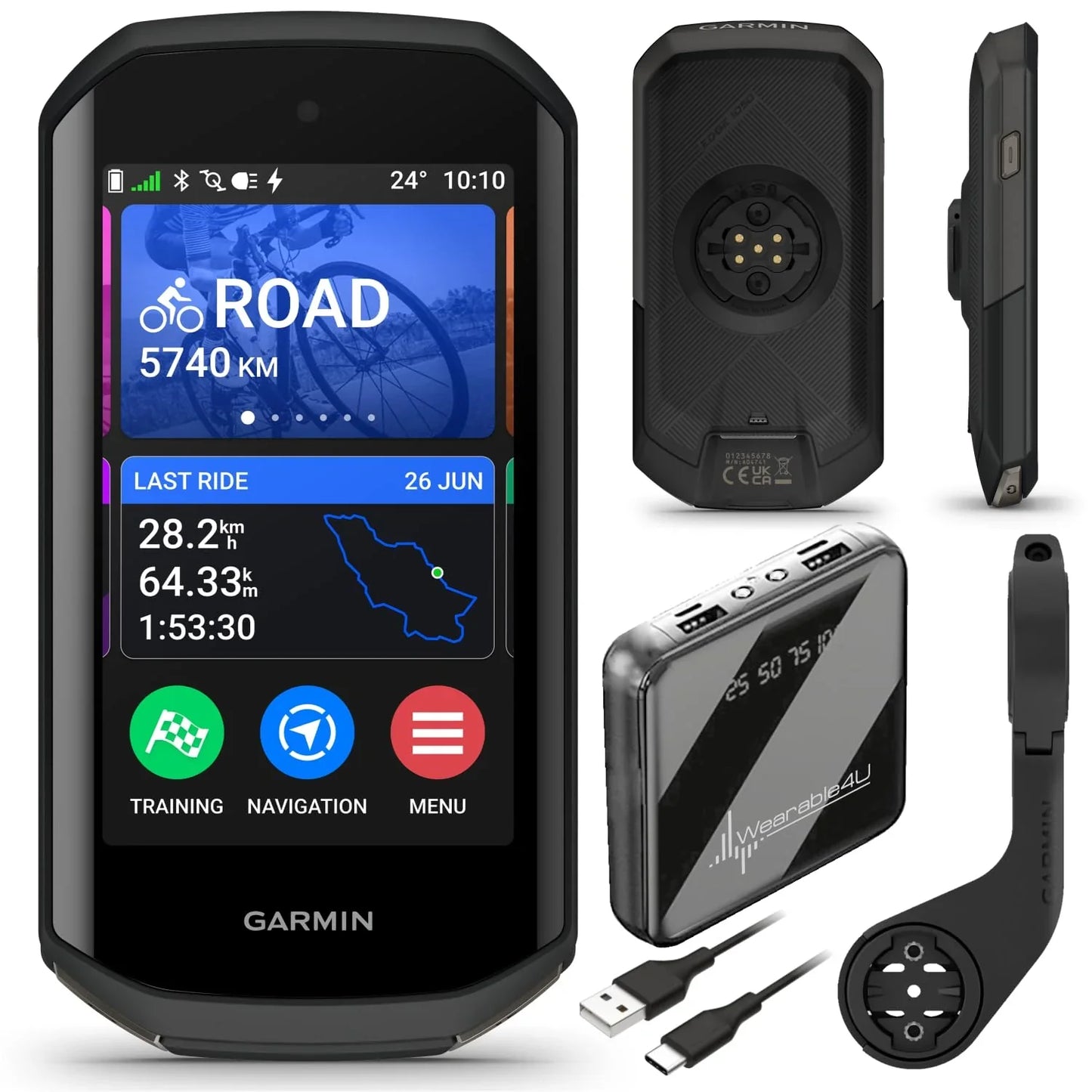 Garmin Edge 1050 + GPS + Cycling Computer + Touchscreen + Power Bundle.