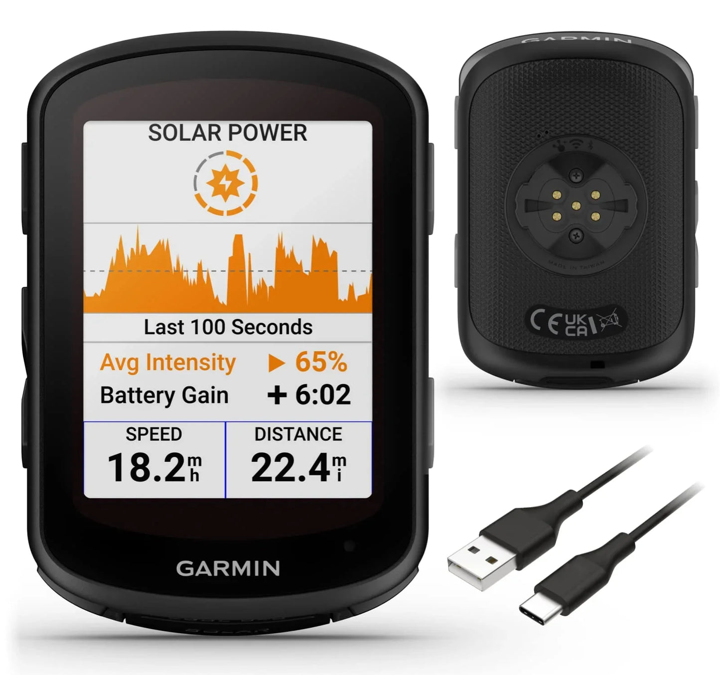 Garmin Edge 840 Solar GPS Cycling Computer, Touchscreen, Button Controls, Advanced Navigation with E-Bank Bundle